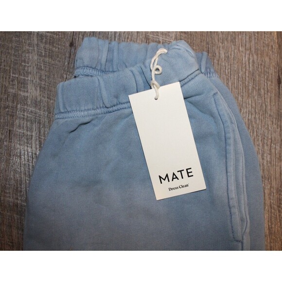 Mate The Label Organic Fleece Relaxed Pocket Jogger Sweatpants LIGHT BLUE XS NWT - Picture 2 of 5